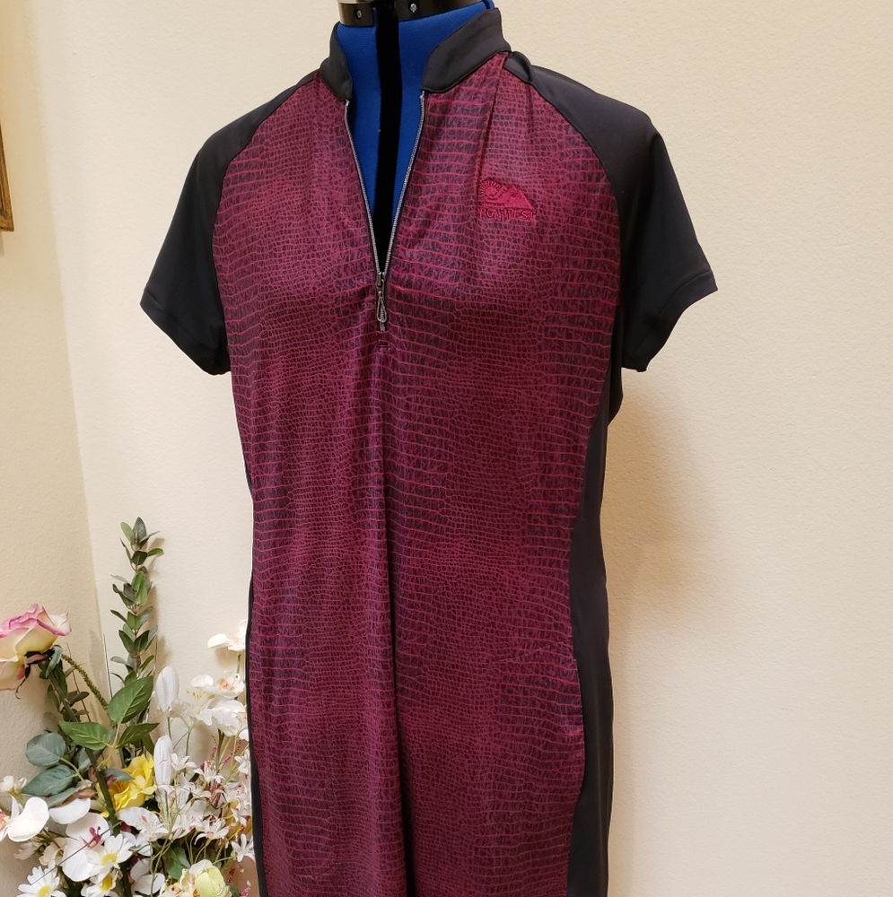 Golf Dress Greg Norman Large- Black and Burgundy Proshop Stock
